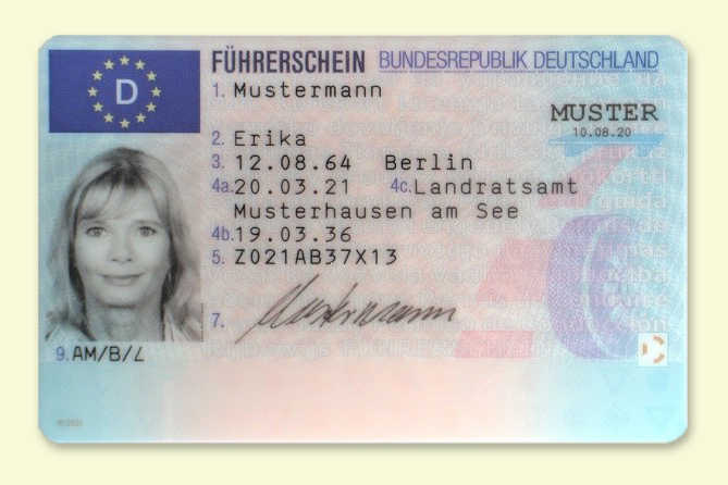 Muster eines EU-Führerscheins Muster eines EU-Führerscheins