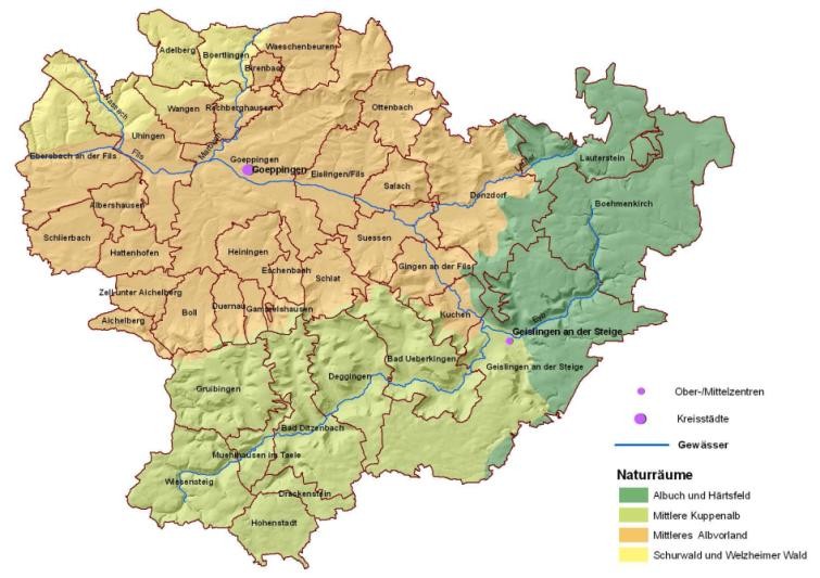 Karte: naturräumliche Gliederung