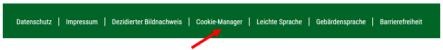 Fußzeile: Cookie Manager