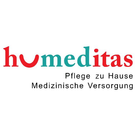 Logo Humeditas mit dem Text: Pflege zu Hause, medizinische Versorgung