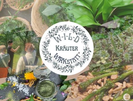 Wildkräuter und Logo der WILD-Kräuter-WIRKstatt