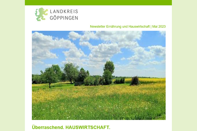 Screenshot eines Newsletters des Landwirtschaftsamtes