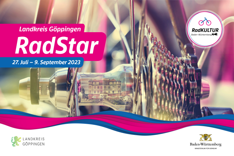 Plakat Landkreis Göppingen RadStar, 27. Juli - 9. September 2023 