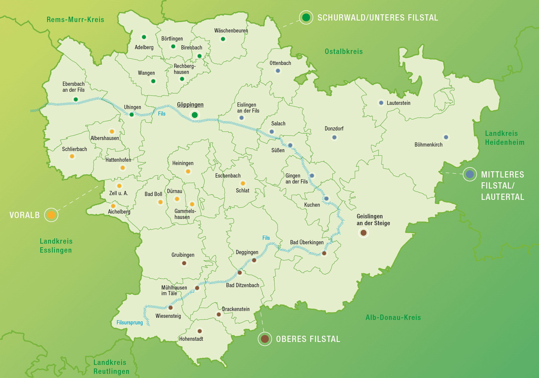 Landkreis Göppingen - Gemeinden
